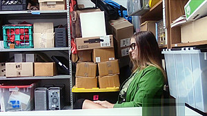 Curvy teen 18+ shoplifter on LP officers cock