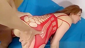 Cute Redhead In Lingerie Choking On A Cock