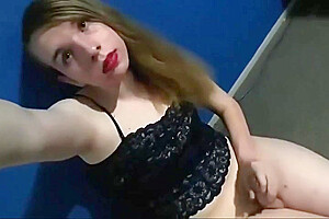Cute Sissy teenager 18+ Trap Very Horny With A Big Dick Masturbating
