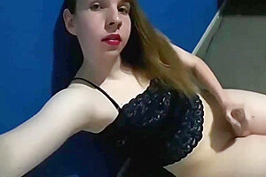 Cute Sissy teenager 18+ Trap Very Horny With A Big Dick Masturbating