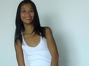 Cute teen 18+ Filipina gets cum on her tits