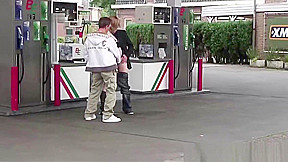 Cute teen 18+ girl PUBLIC sex construction site gangbang 3some