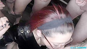Debut bukkake for Talia and Eva