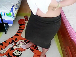 Diana Drinks Cum And Gets Bloated Belly