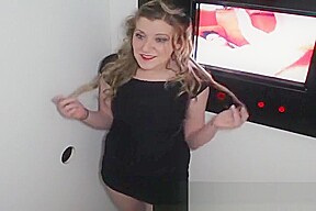 Dingy Blonde Sucks and Fucks Glory Hole Cock!
