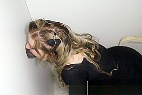 Dingy Blonde Sucks and Fucks Glory Hole Cock!