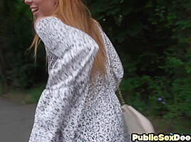Dirty public slut smashed by nice cock in wet pussy hole