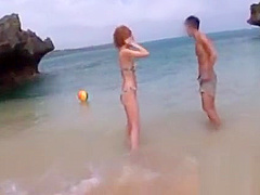 Dirty whore gets destroyed outdoors by pair of males