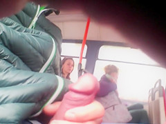 Dude Wanking Dick in a Public Bus and Girl Watches Him