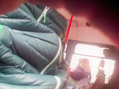 Dude Wanking Dick in a Public Bus and Girl Watches Him