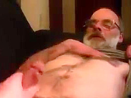 Dutch grandpa gets hand job and masturbates