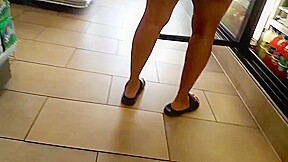 Ebony granny legs and face at 7 eleven