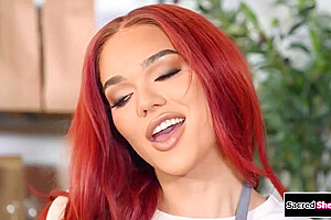 Emma Rose - Redhead Trans Gets Barebacked