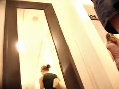 Erotic body of slender change room amateur on the cam