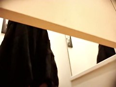 Erotic body of slender change room amateur on the cam