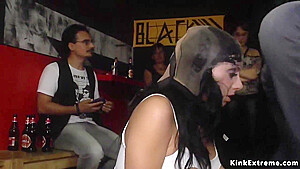 Euro Slave Pussy And Ass Banged In Club