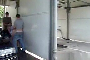 European blonde caught by her master and his friend and fucks her madly