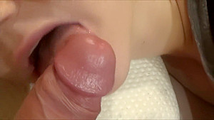 Extraterrestrial edging blowjob ends with a huge sperm flood