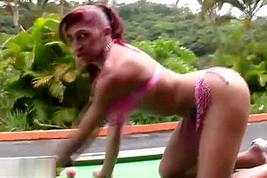 FULL video of tranny inserting pool ball in tight anal hole