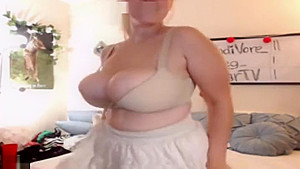 Fetching breasty gal at a hot group sex party