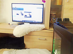 Filming *** only wear panty watching movie