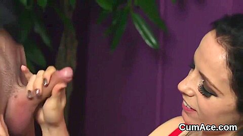 Foxy Honey Gets Sperm Load On Her Face Swallowing All T