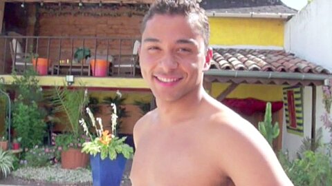French twink gay fucked by top Latino in the swimming pool - CrunchBoy