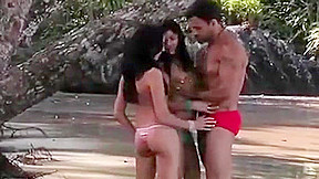 Fucking 2 girls on beach