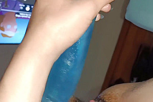 Fucking My 8 Inch Dildo Loving My Nonbinary Big Clit- Ftx