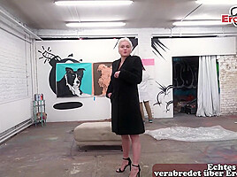 German big natural boobs short hair blonde milf get anal fuck