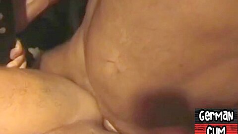 German gay in sling barebacked and fisted in club orgy