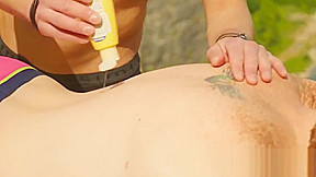 Ginger twink breeding gently after an outdoor massage