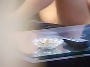 Girl Caught Rubbing Herself In Living Room