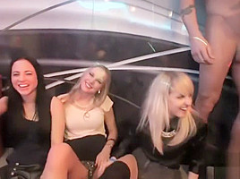 Girls at a party suck on cocks