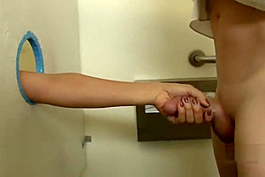 Glory hole sex with an unknow trans