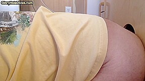Gloryhole DILF fucked by chubby rimming stud in sling
