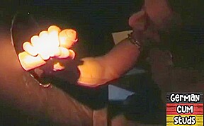 Gloryhole German gay amateur sucks cock till facial
