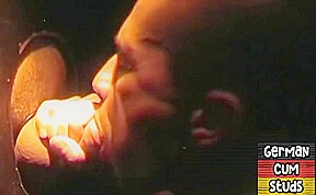 Gloryhole German gay amateur sucks cock till facial