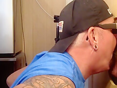 Gloryhole Homemade Dilf Takes Cum In Mouth After Cocksucking