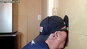 Gloryhole gaydaddy sucks gloryhole cock be4 POV barebacked