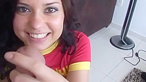 Gorgeous brazilian brunette babe fucking at world cup
