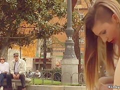 Goth Slave Banged In Public And In Bar