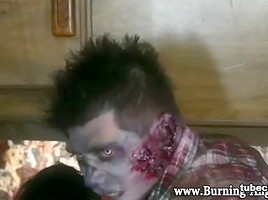 Gothic zombies suck cock