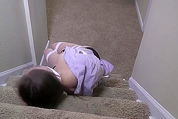 Grabbed On Her Way Down!