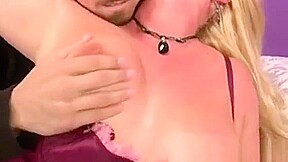 Granny Blonde Sienna In Lingerie