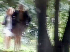 Group of women went pee outdoors