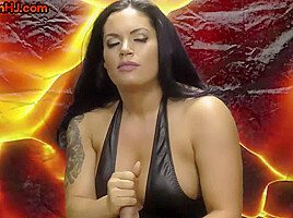HJ amateur domina with big boobs controls male orgasm