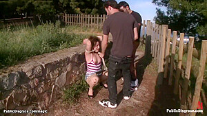 Handcuffed Babe Gang Made Love In Public With James Deen