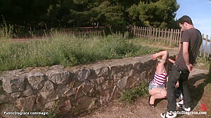Handcuffed Babe Gang Made Love In Public With James Deen