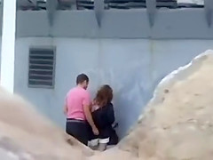 Handjob outdoor